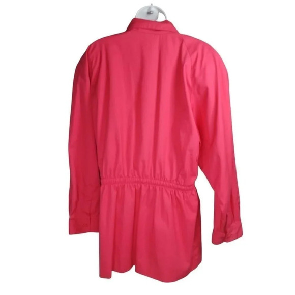 Vintage Tabi Shirt  Coat Jacket Wind Resistant Oversized Fit Pink 14 - Picture 7 of 8